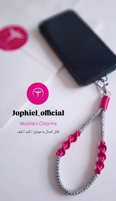 آویز گوشی بافتی کوتاه برای تزئین موبایل جوفیل